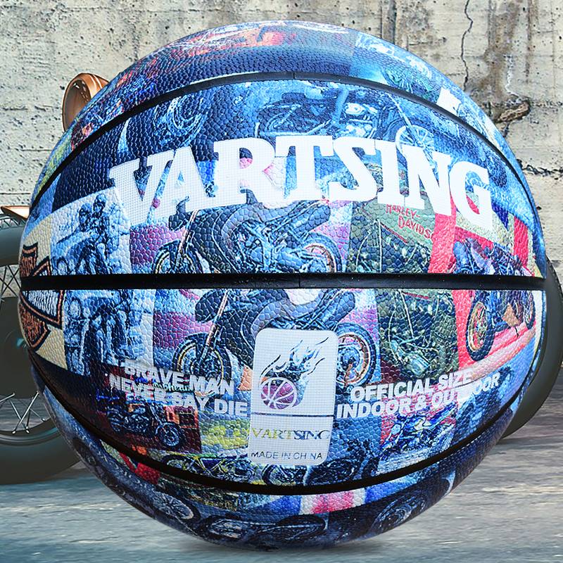 No. 7 Basketball Starry Sky Cement Diofatted Adult Competition Children, Primary School Blue Blue Standard Outdoor Outdoor