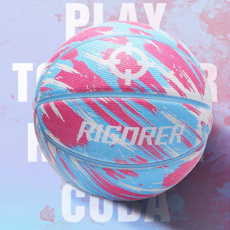 Standard No. 7 Standard Basketball indoors and outdoor youth authentic blue ball non -slip, abrasion -resistant and splashing ink children No. 7