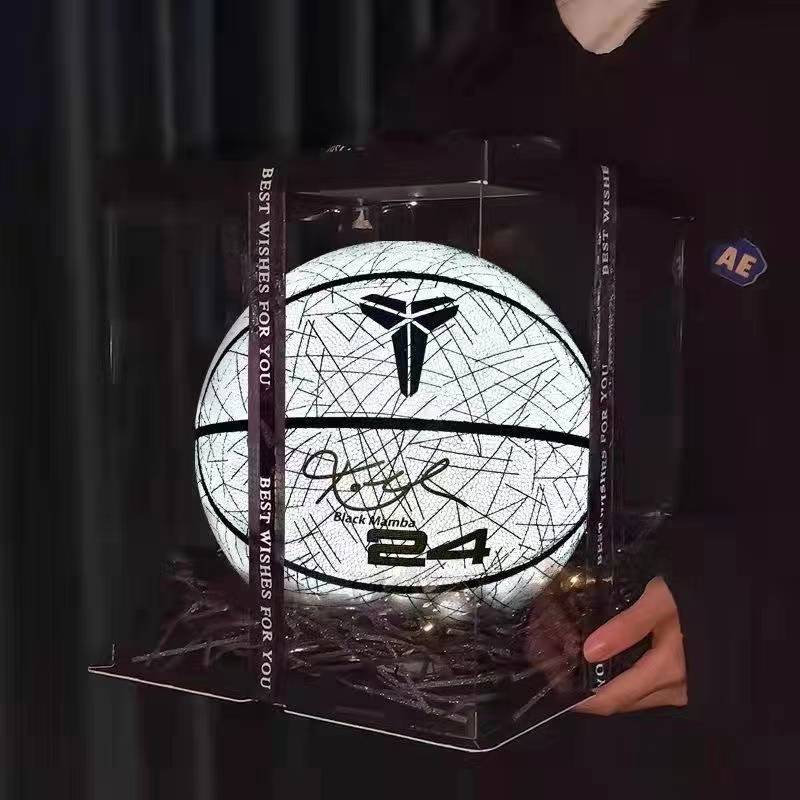Kobe reflective night -light male No. 7 basketball birthday gift box children No. 5 ball blue ball girl No. 6 NBA signature