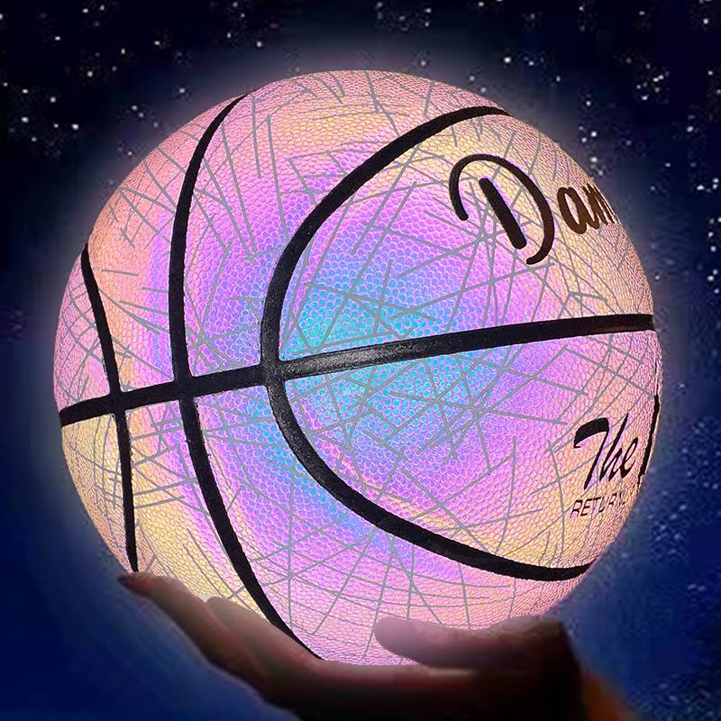 Cool reflector glowing basketball No. 5 No. 7 children adult fluorescent student outdoor night light net red birthday gift