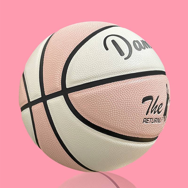 Basketball Girls No. 6 Pink White, wear -resistant, anti -slip soft leather, genuine junior high school student adult competition test