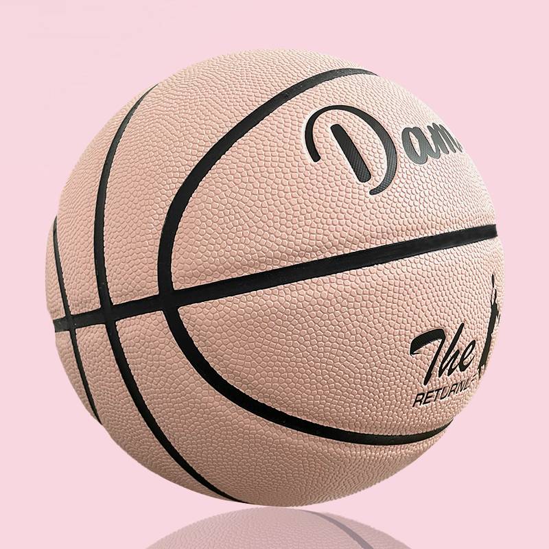 Basketball Girls No. 6 Pink White, wear -resistant, anti -slip soft leather, genuine junior high school student adult competition test