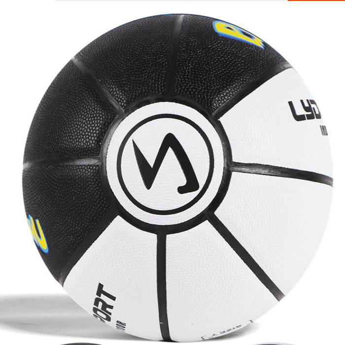 Black and white black gold Taiji gossip elf No. 7 soft leather basketball adult youth children's basketball custom printing