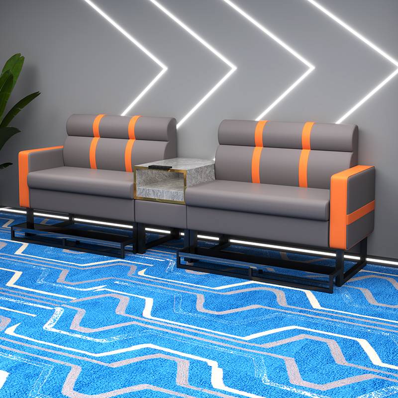 Gray+Orange high -end vertical line version four people