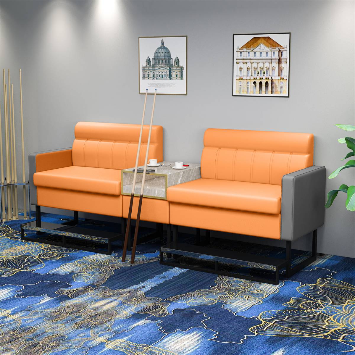 Flagship model-four-person position-orange gray double spelling