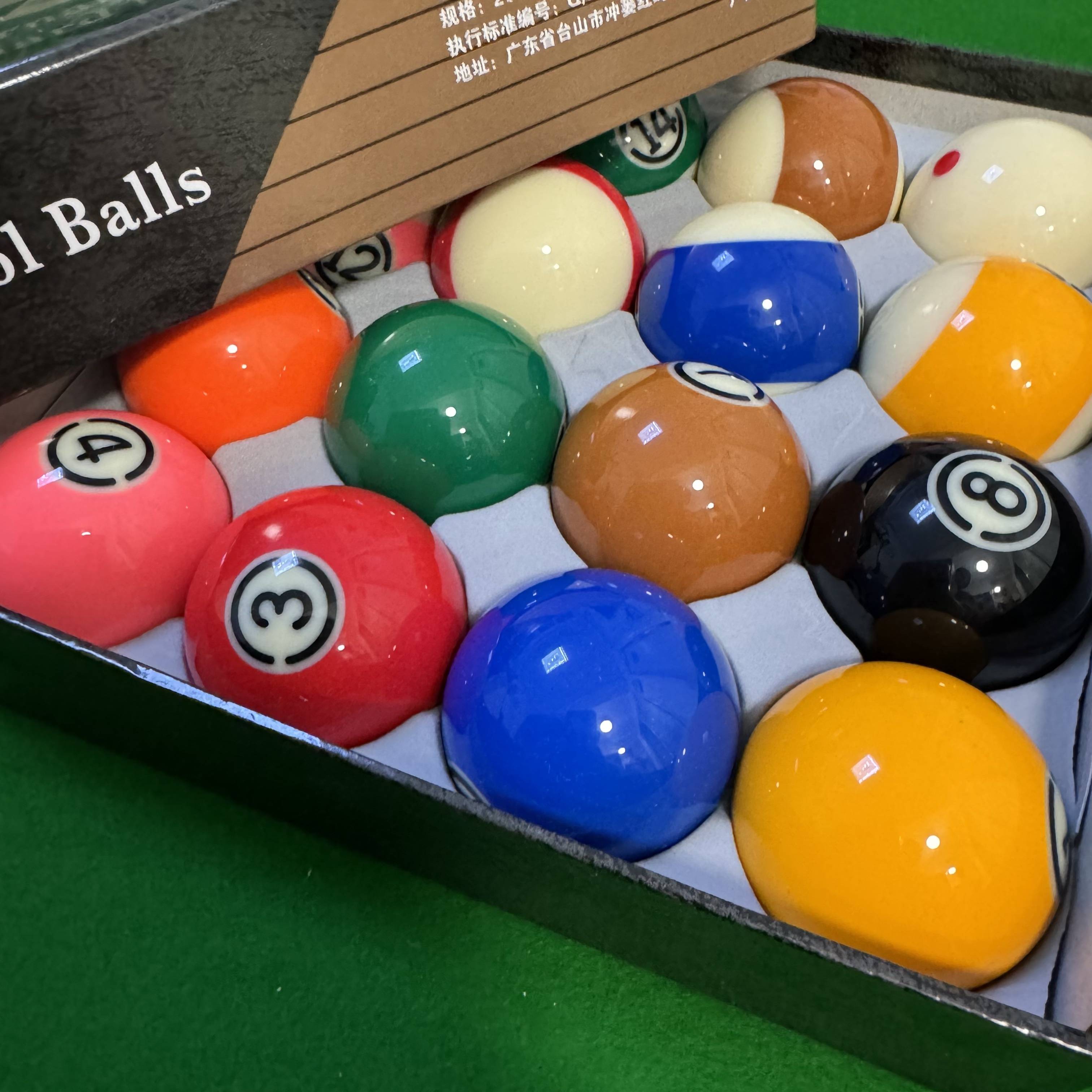 Black 8 Crystal Terrace American Sixteen Color Sixteen Poems Standard Large Power Ball Set Chinese Black Eight Supplies
