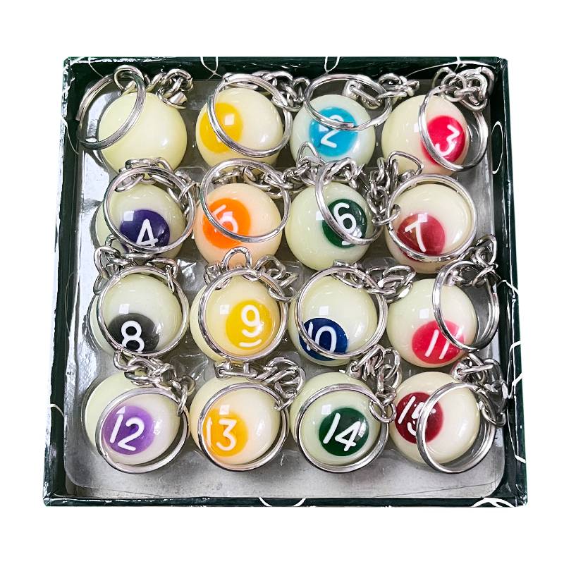 Mini tablet keychain pendant marble billiard stainless steel key pendant billiard hall opening gift jewelry
