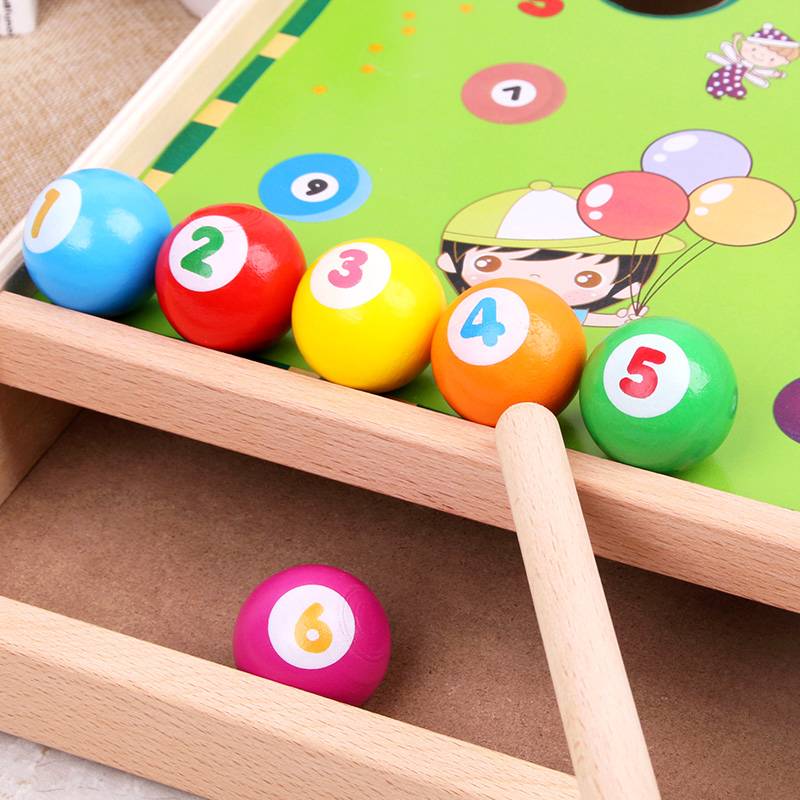 Children's desktop small table ball wooden 3-4-5 year old male girl baby baby-child interactive and bured ball puzzle toys