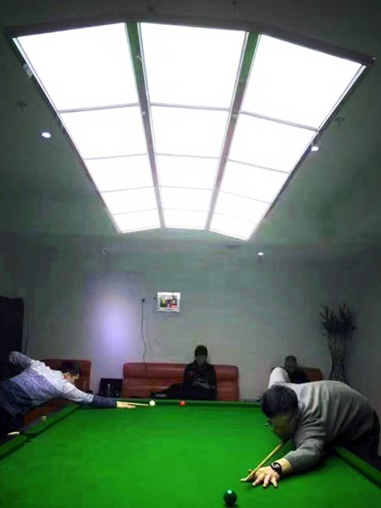 Billiards table dedicated to shadow lights, table ball lamps, tabletop chandeliers, big four tabletals, six small swallows lamps