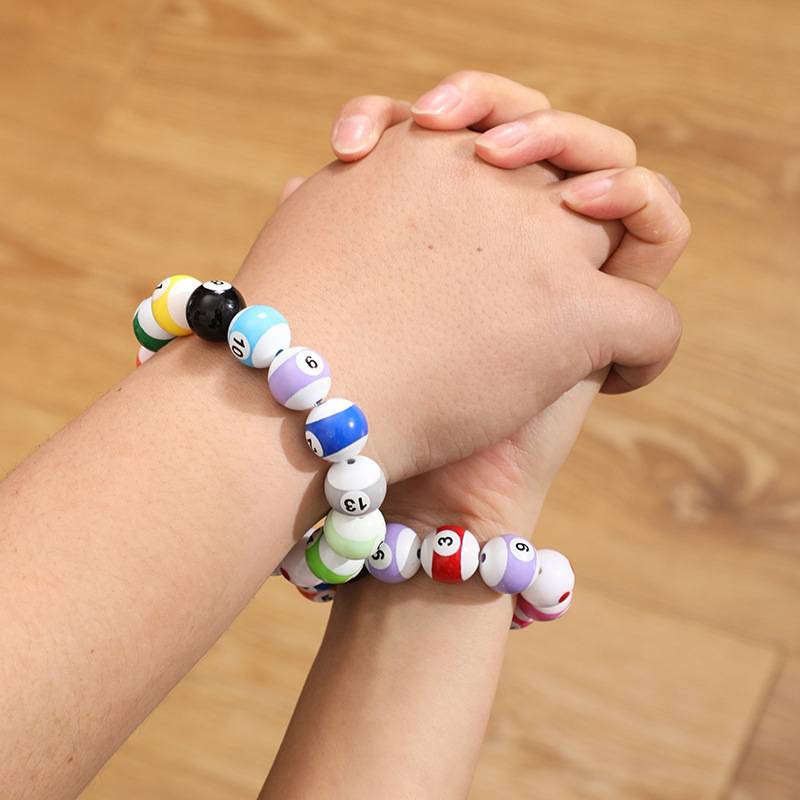 Mini Black Eight Ball Bracelet DIY Handmade Rope Corporation Ackli Color Color Channel Men's Women Couple Gifts