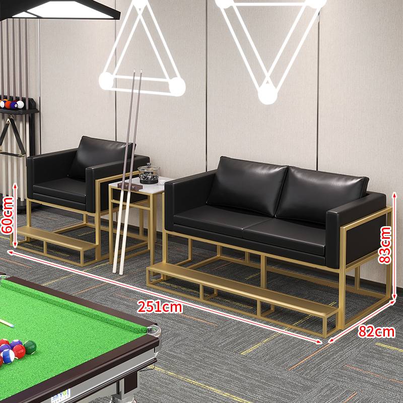 Three -person combination (golden frame black leather) with pedal