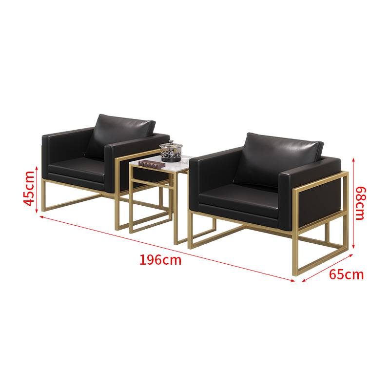 Double combination (golden frame black leather)