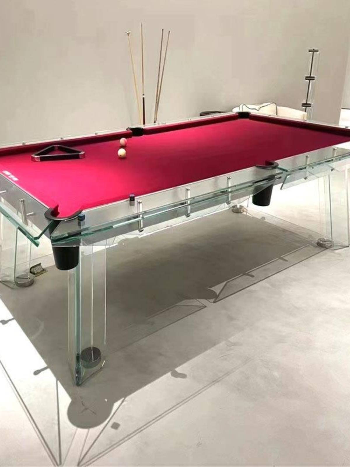 Yayrich table crystal billiard table villa household commercial tempered transparent glass standard Chinese table American black eight