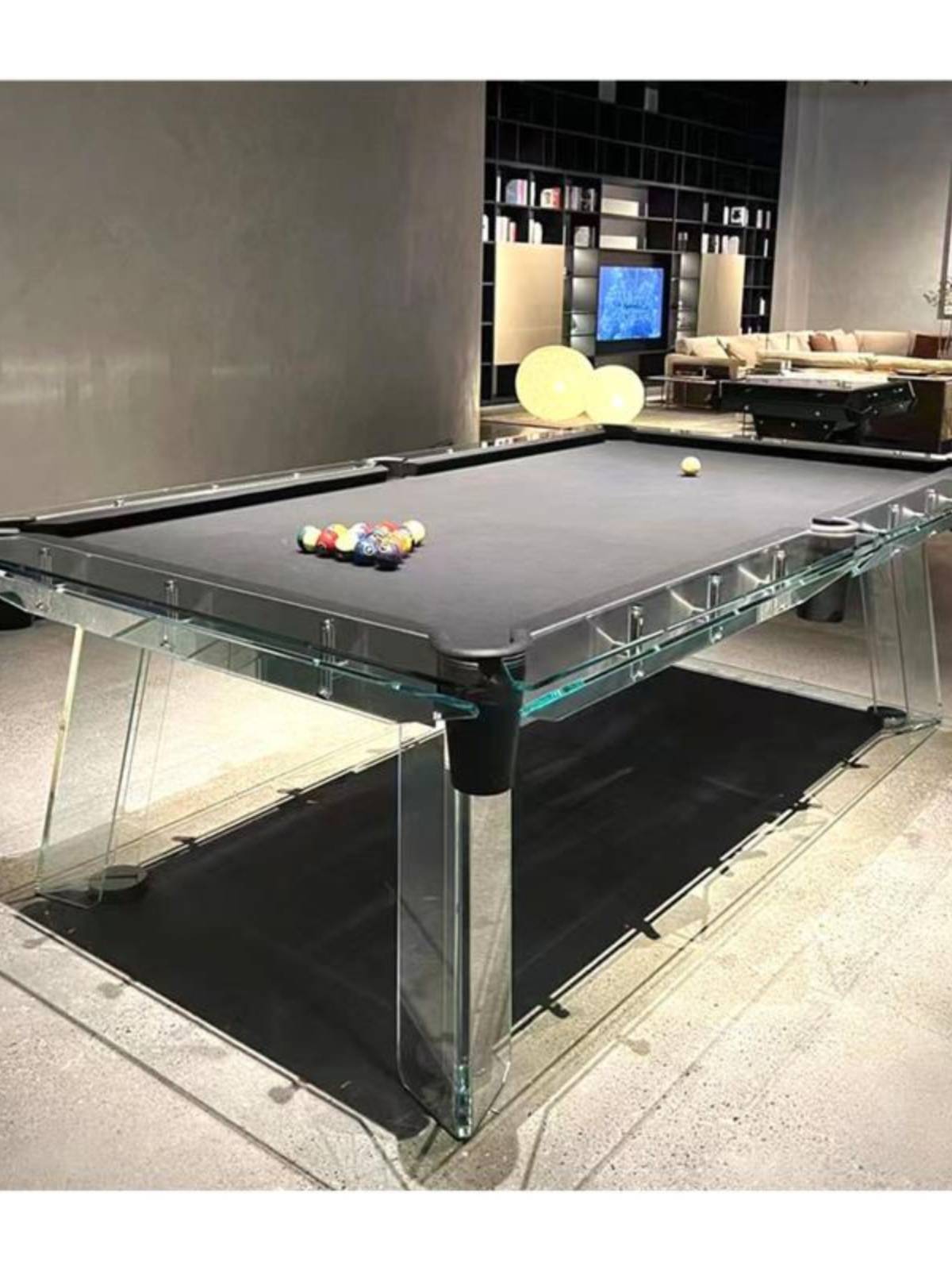 Yayrich table crystal billiard table villa household commercial tempered transparent glass standard Chinese table American black eight