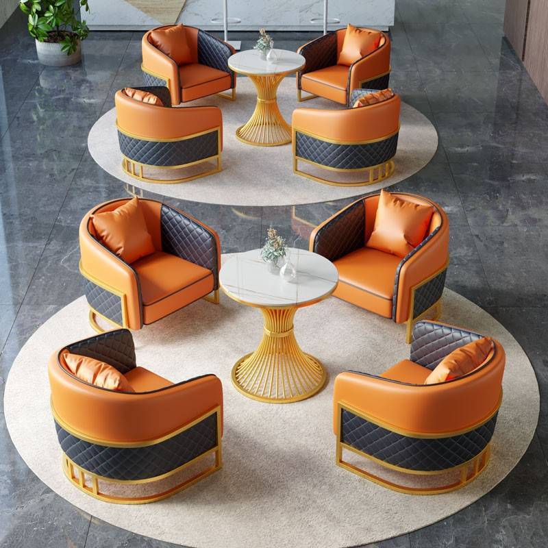 One table 4 chair orange