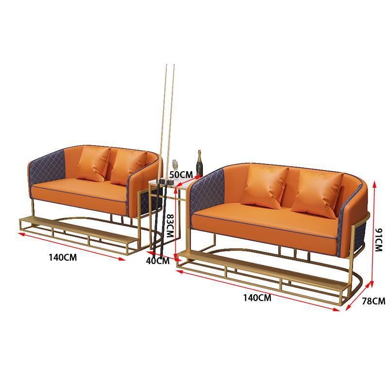 2+2+square table orange banded foot