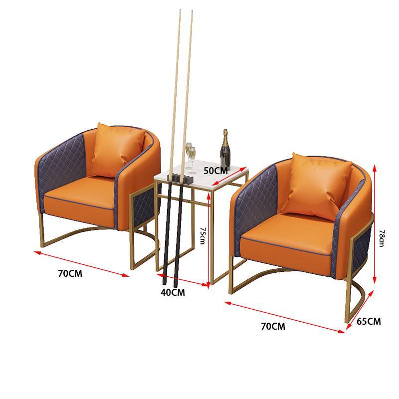 One table 2 chair orange