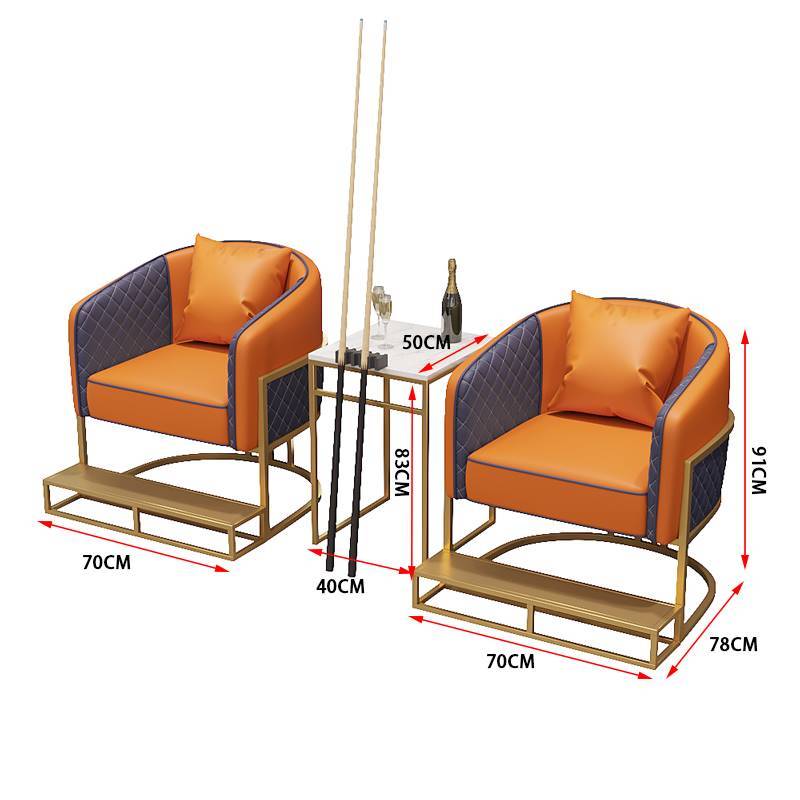 One table 2 chair orange plus foot