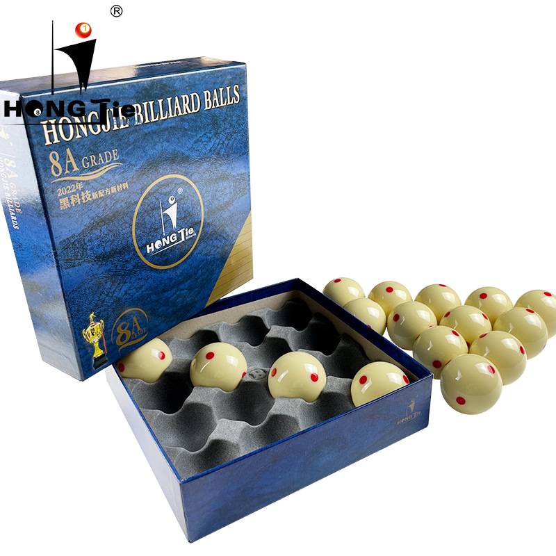 Hongjie Teste 8A Grade High Elytic Black Eight Chinese -style high -quality high -quality large -quality large 57.2mm6 red dot mother ball billiards