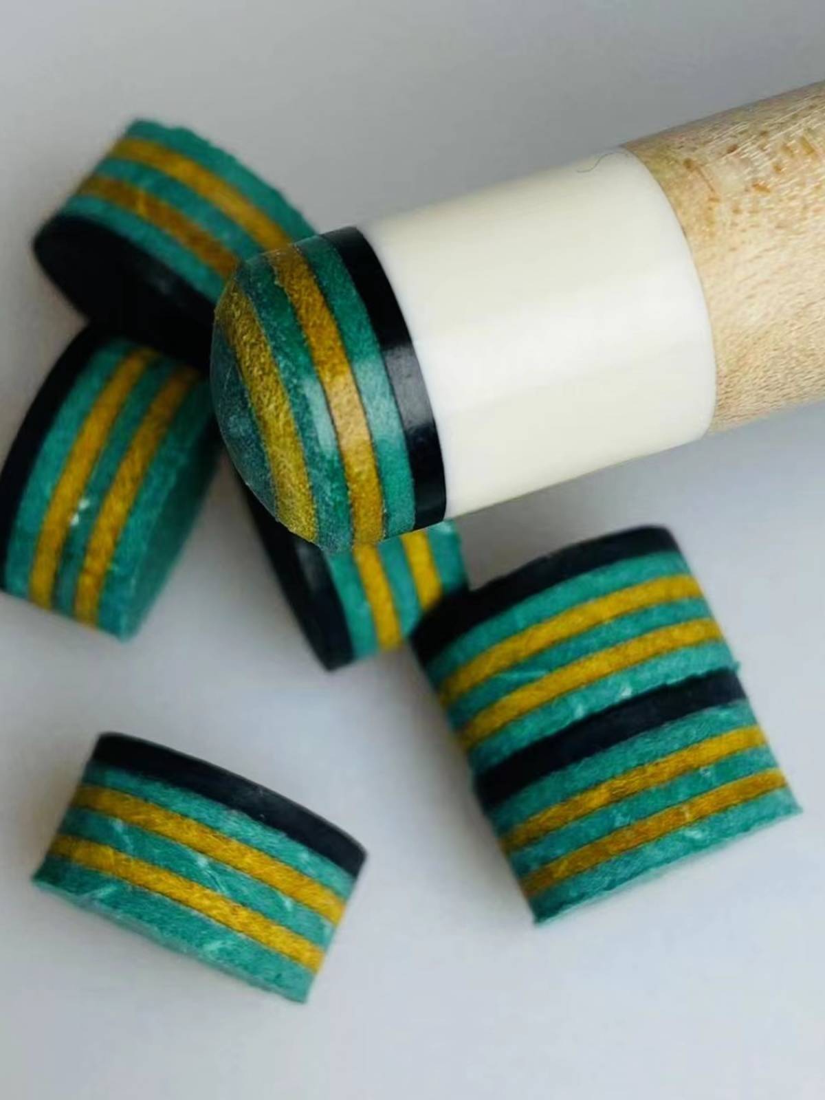 Zero Rainbow colorful table club leather head multi -layer 14 mm Snoors black eight 11 mm handmade pole head