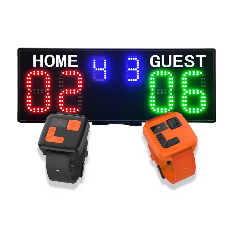 GANXIN LED Basketball Digital Scoreboard with Wrist Control Battery Powered Portable Tabletop Electronic Tennis Scoreboard