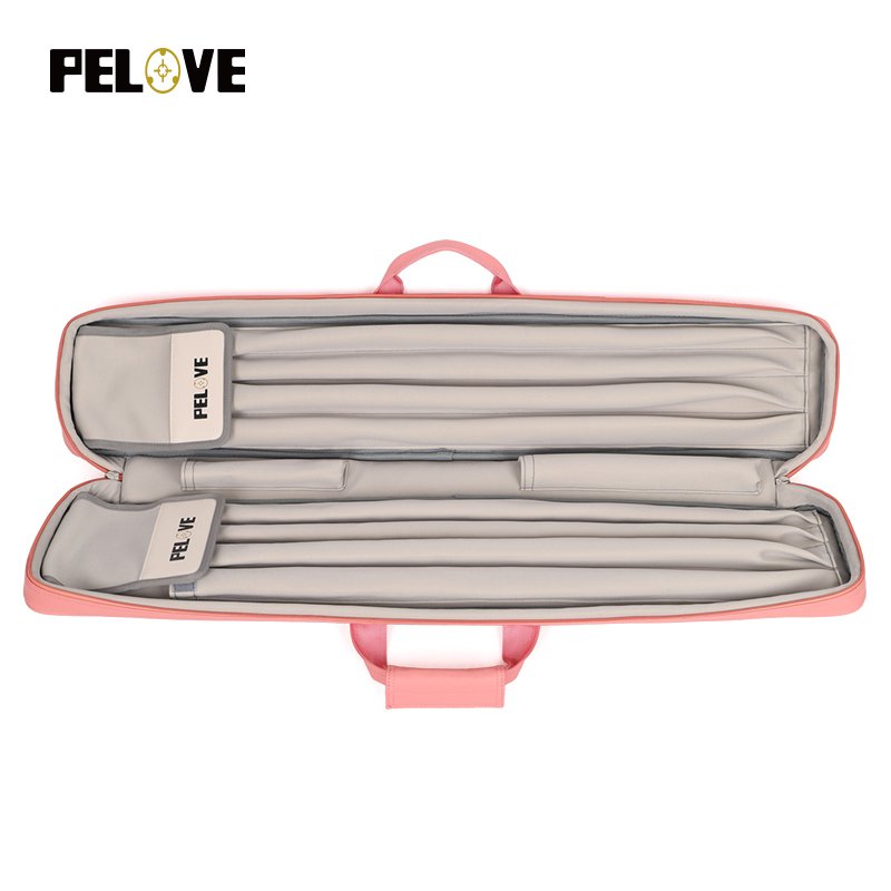 wholesale customize waterproof PU Leather 1/2 pool stick case snooker cue bag Billiard Cue Case with double shoulder strap
