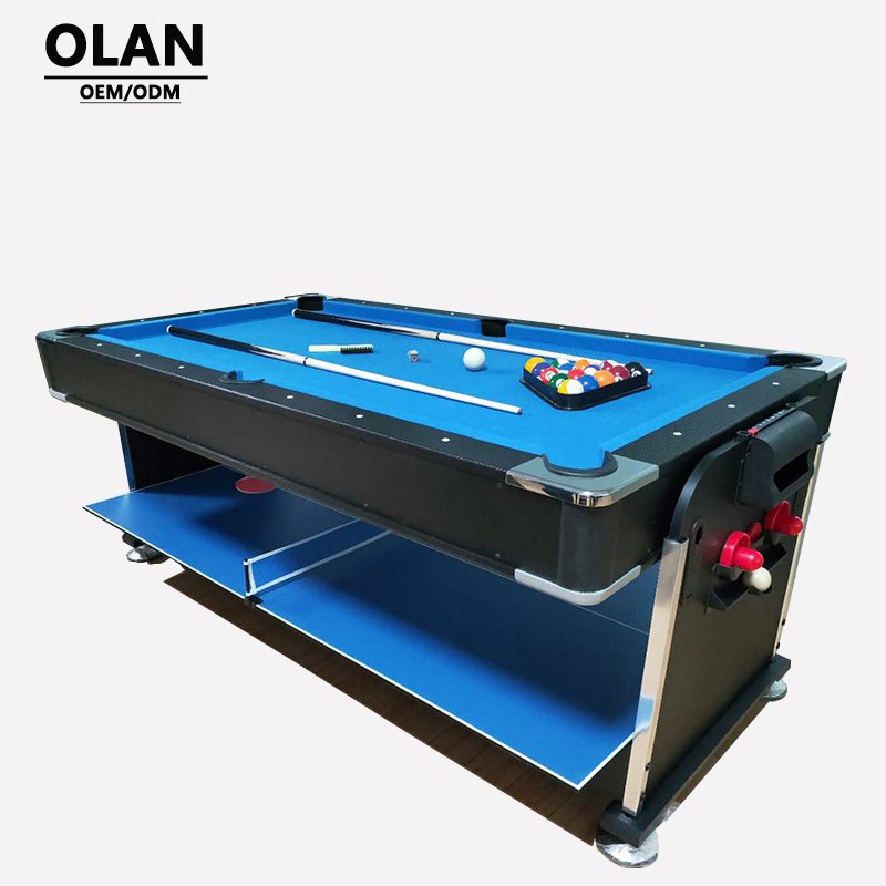 China makes 78ft 4-in-1 multi-game pool table, air hockey table, table tennis table with restaurant top