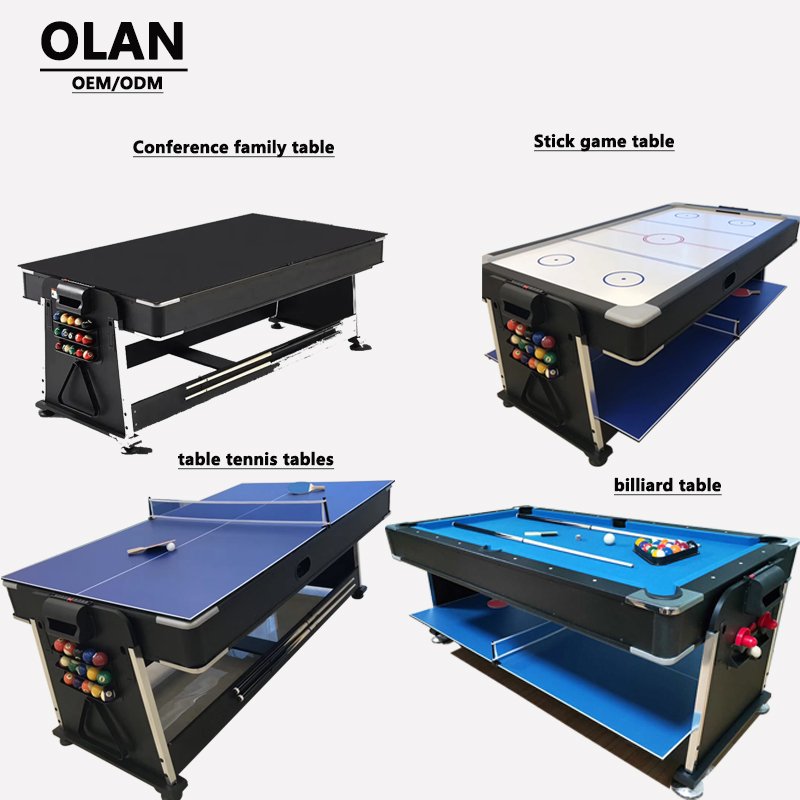 China makes 78ft 4-in-1 multi-game pool table, air hockey table, table tennis table with restaurant top
