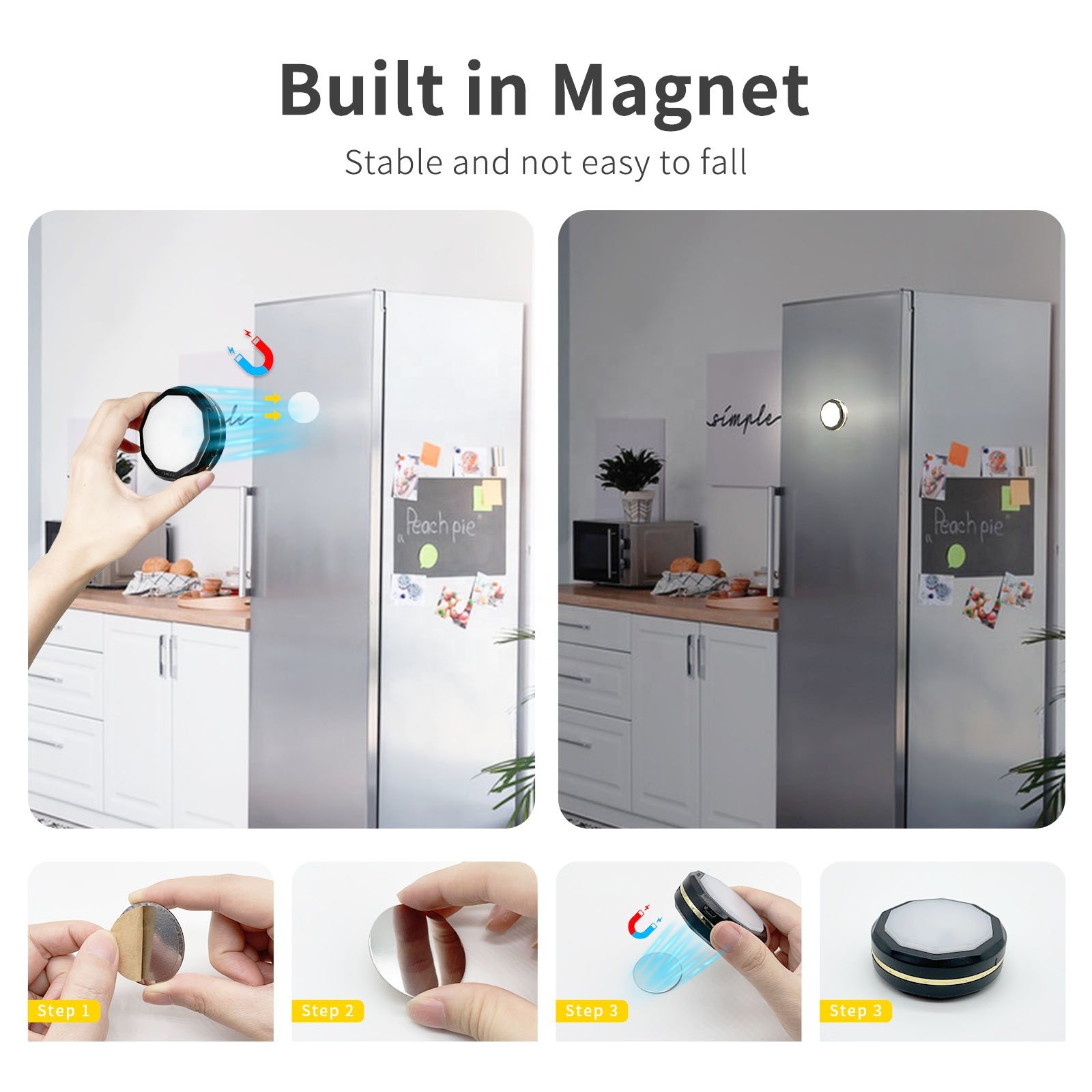 Brand New Ceiling Cabinet Round Lamp Wardrobe Lighting Led Lights Billiard Snooker Magnetic Wireless Night lights for home