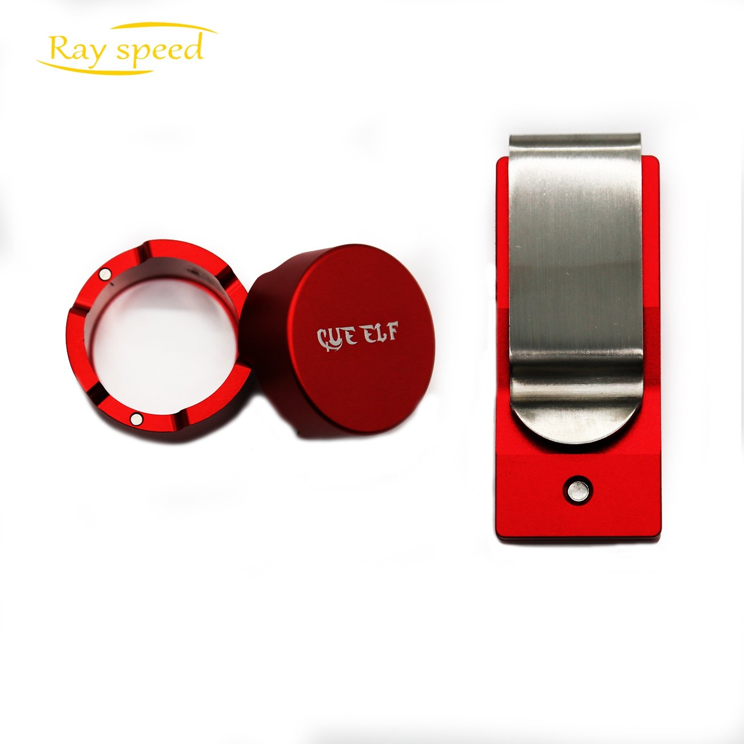Rayspeed Billiards Pool Carom Snooker chalk Red Billiards Chalk Holder Magnetic Aluminum Alloy High Magnetic Chalk Holders