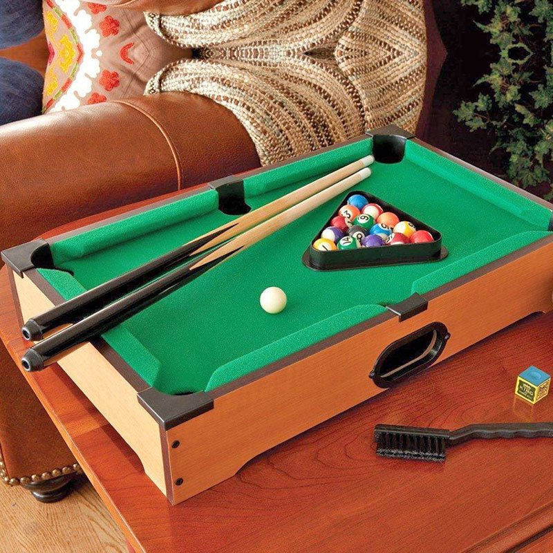 ActEarlier mini 20 Inch wooden snooker table toy outdoor game cheap pool table billiards