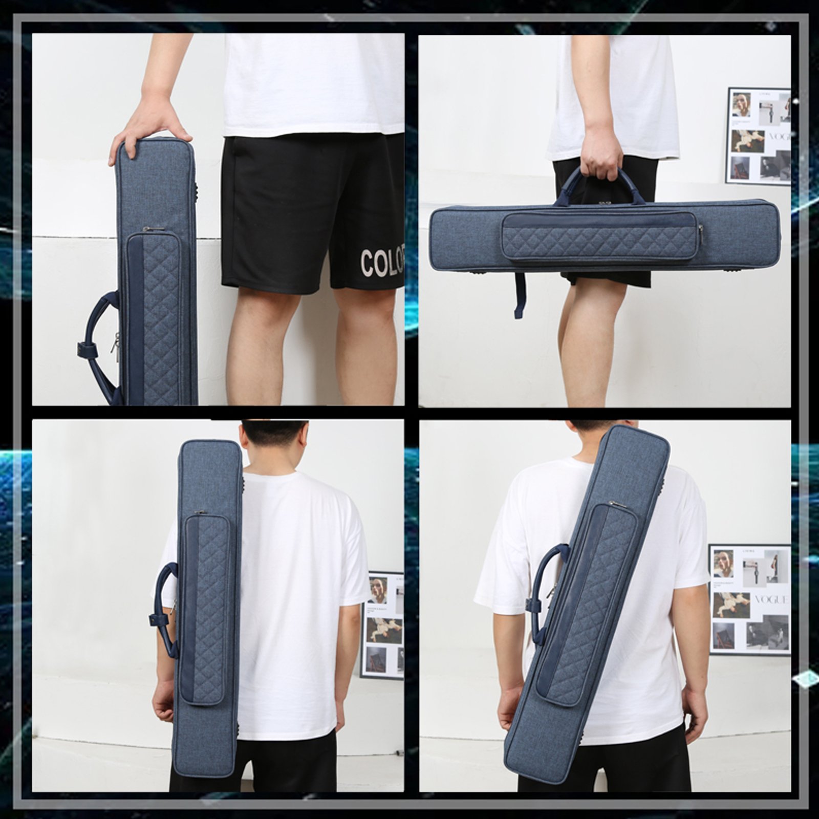 Wholesale custom oxford durable 1/2 Billiard snooker Cue Soft bag stick storage Billiard Pool Cues Case
