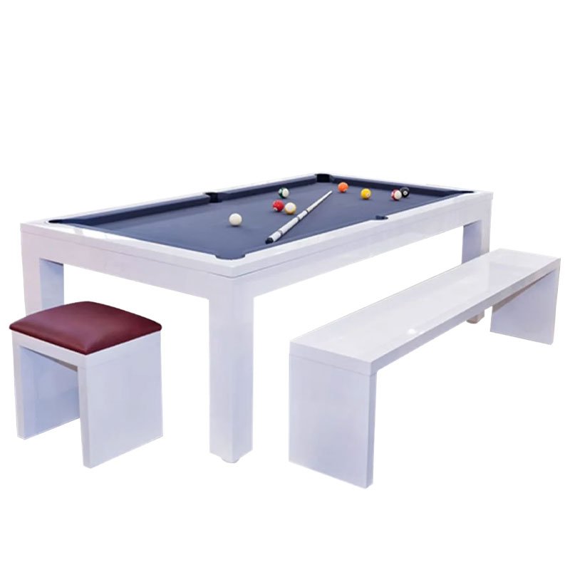 Minimally designed pool table with high aesthetic value, indoor pool table with dining table, 8 feet 9 feet pool table