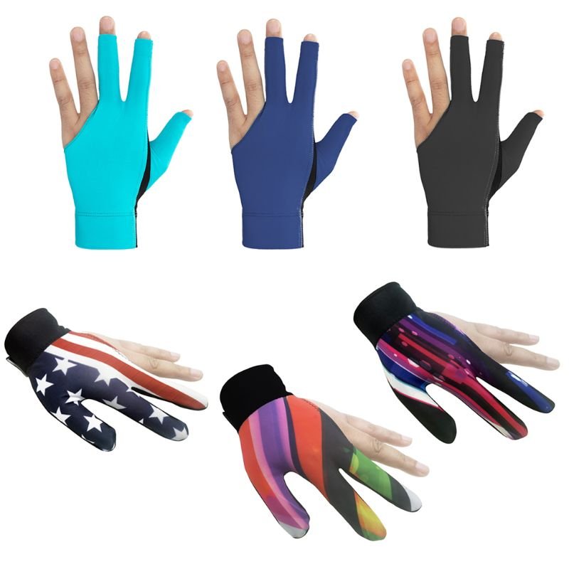 High Quality Fashion Pro Colorful Pool Billiard Training Snooker Shooters Sports Game Gloves unisex