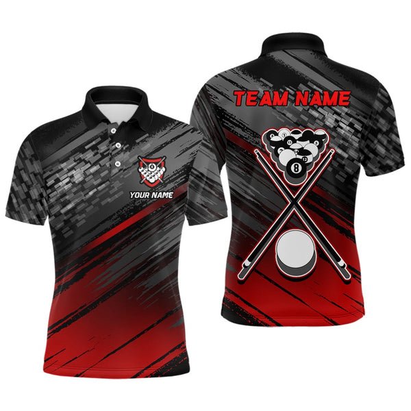 High Quality Quick Dry Sublimation Mens Polo Billiards Shirt 100% polyester Snooker Cue ball Billiard Shirts