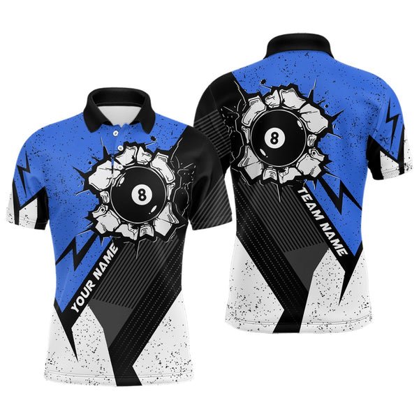 High Quality Quick Dry Sublimation Mens Polo Billiards Shirt 100% polyester Snooker Cue ball Billiard Shirts