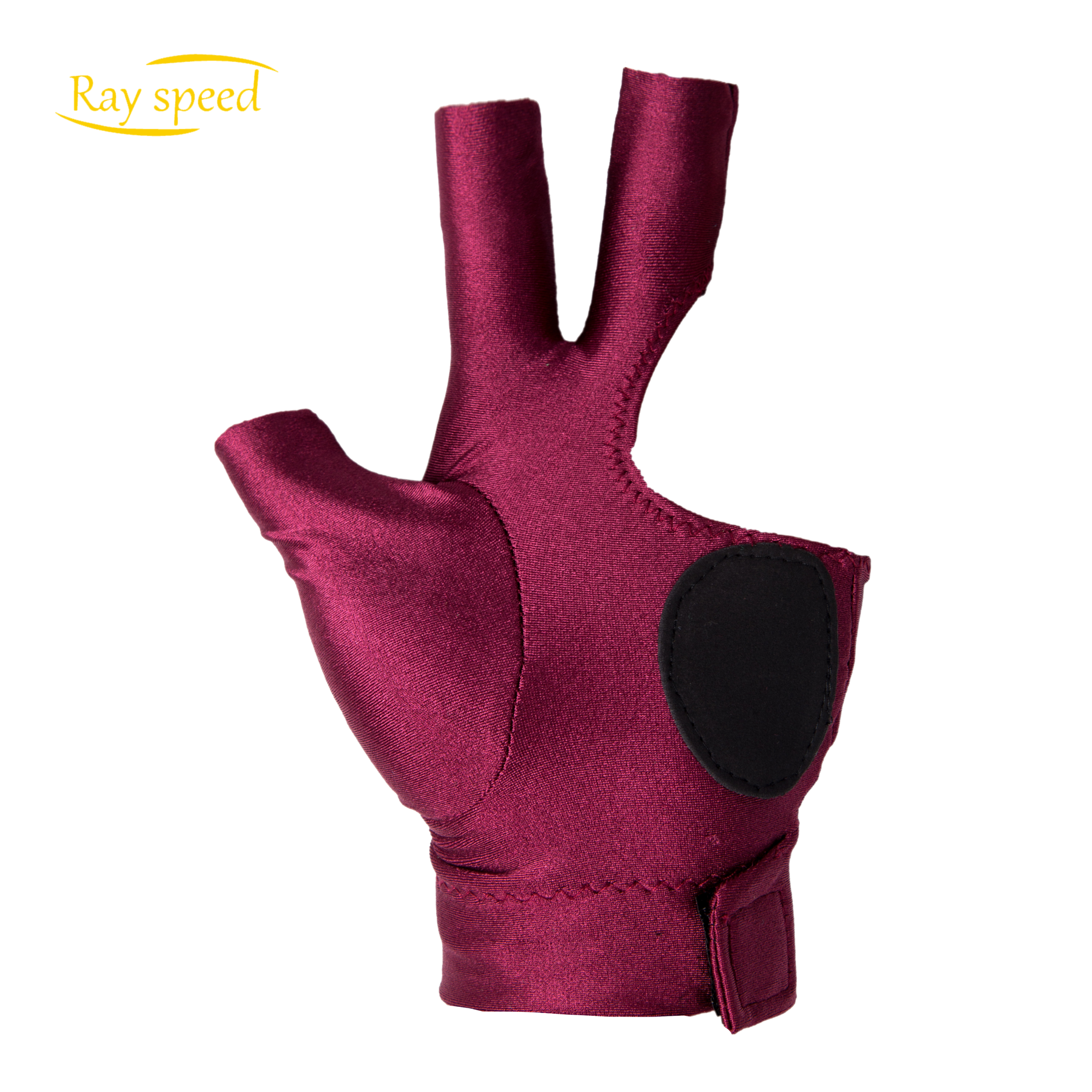 Rayspeed Red Billiard Pool Gloves For Left Hand 3 Finger, Splicing Process, Snooker Cue Sport Glove Popular Size For Men & Women