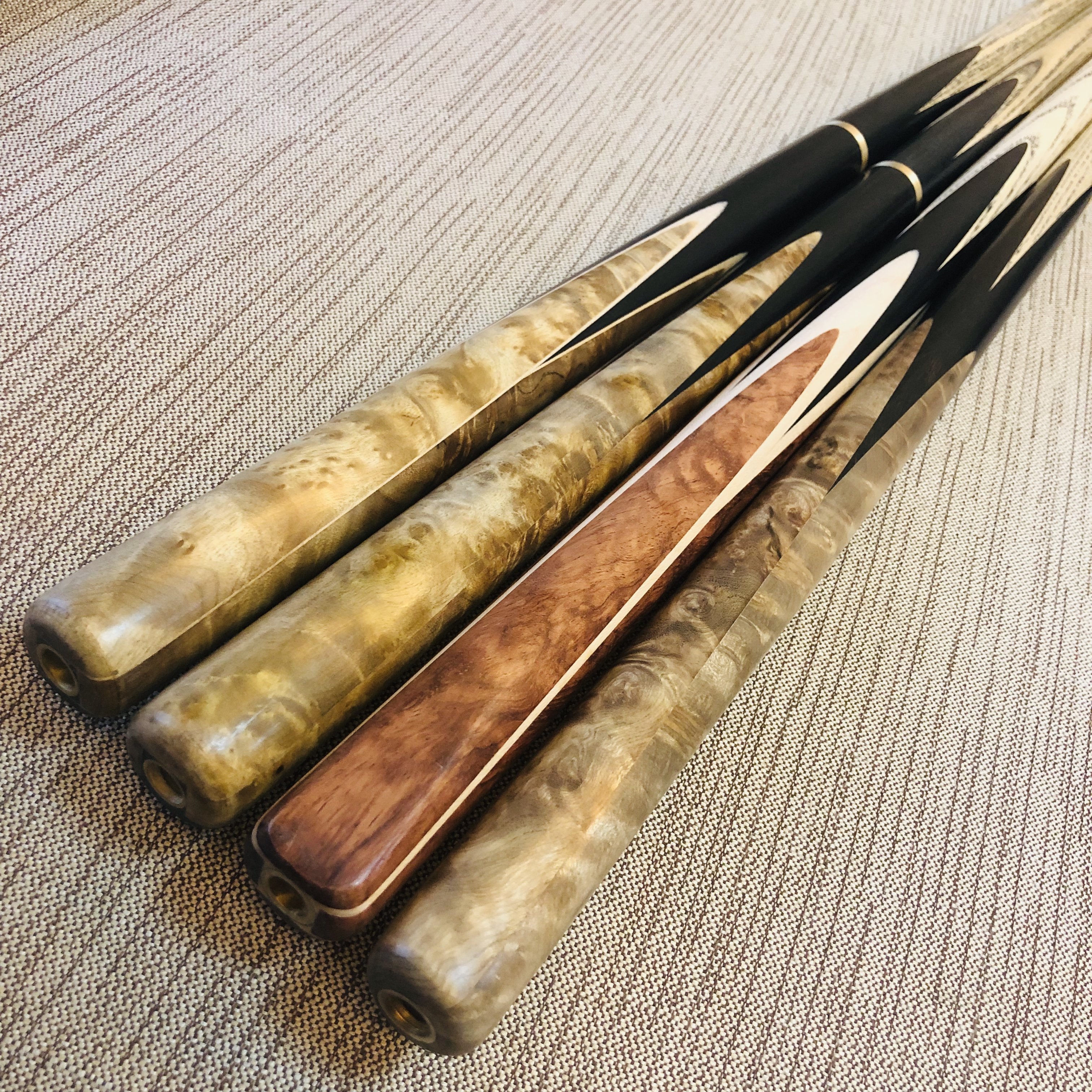 inlay ash wood cheap snooker cue with mini extension