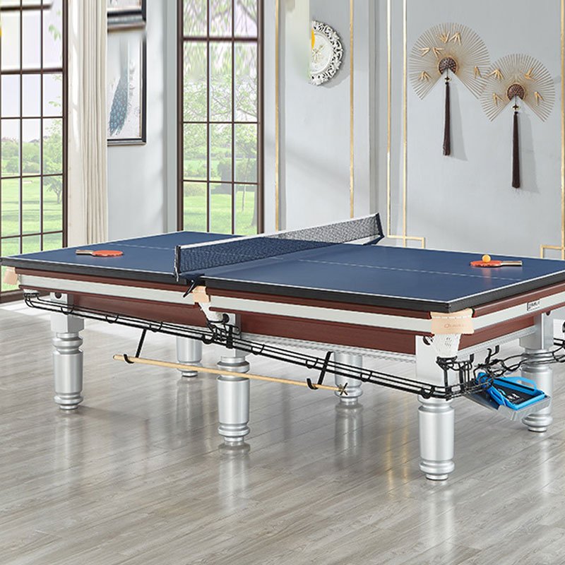 Customized size of 8-foot-9-foot indoor Chinese billiards table with round legs, suitable for billiards sports