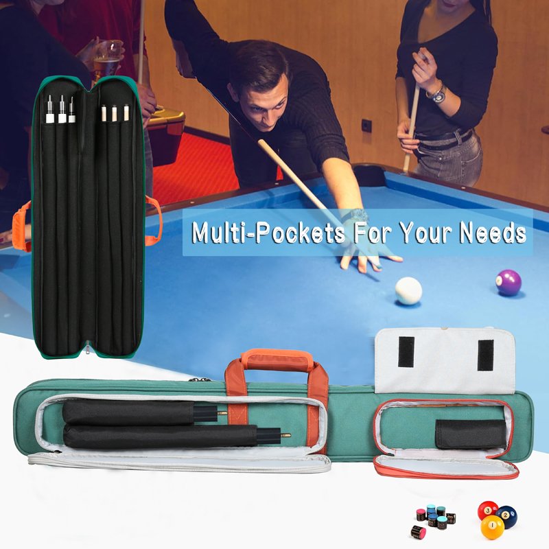 Pool Cue Case Pool Cue Carrying Case Soft Padded Billiard Stick Bag Pool Stick Case with Shoulder Straps and Handle