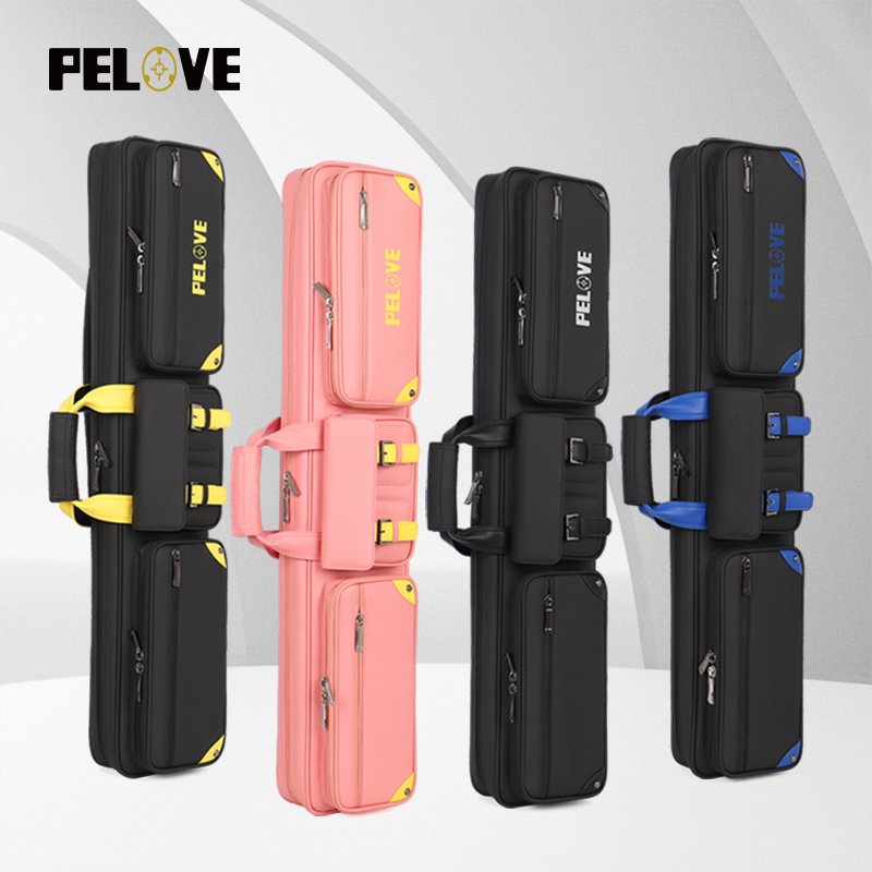 Hot Selling High Capacity PU Leather Snooker Cue Case 4 Butts 4 Shafts Double Shoulder Strap High Performance Pool Cue Case