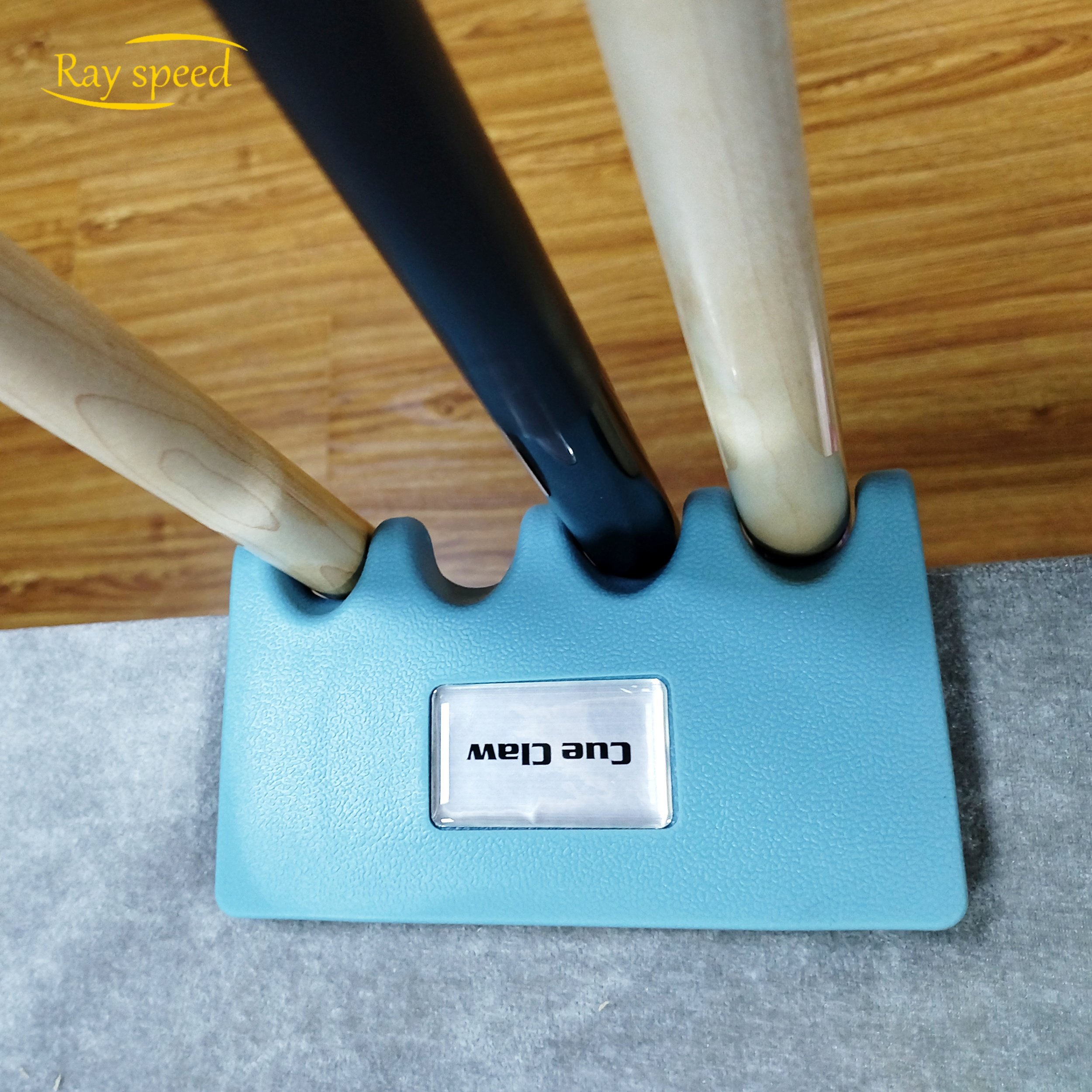 Rayspeed 4 Holes Pool Cue Holder,Portable Pool Stick Holders for Table Pool Cue Rack Claw, Non-Slip Pool Cues Stick Holder Blue