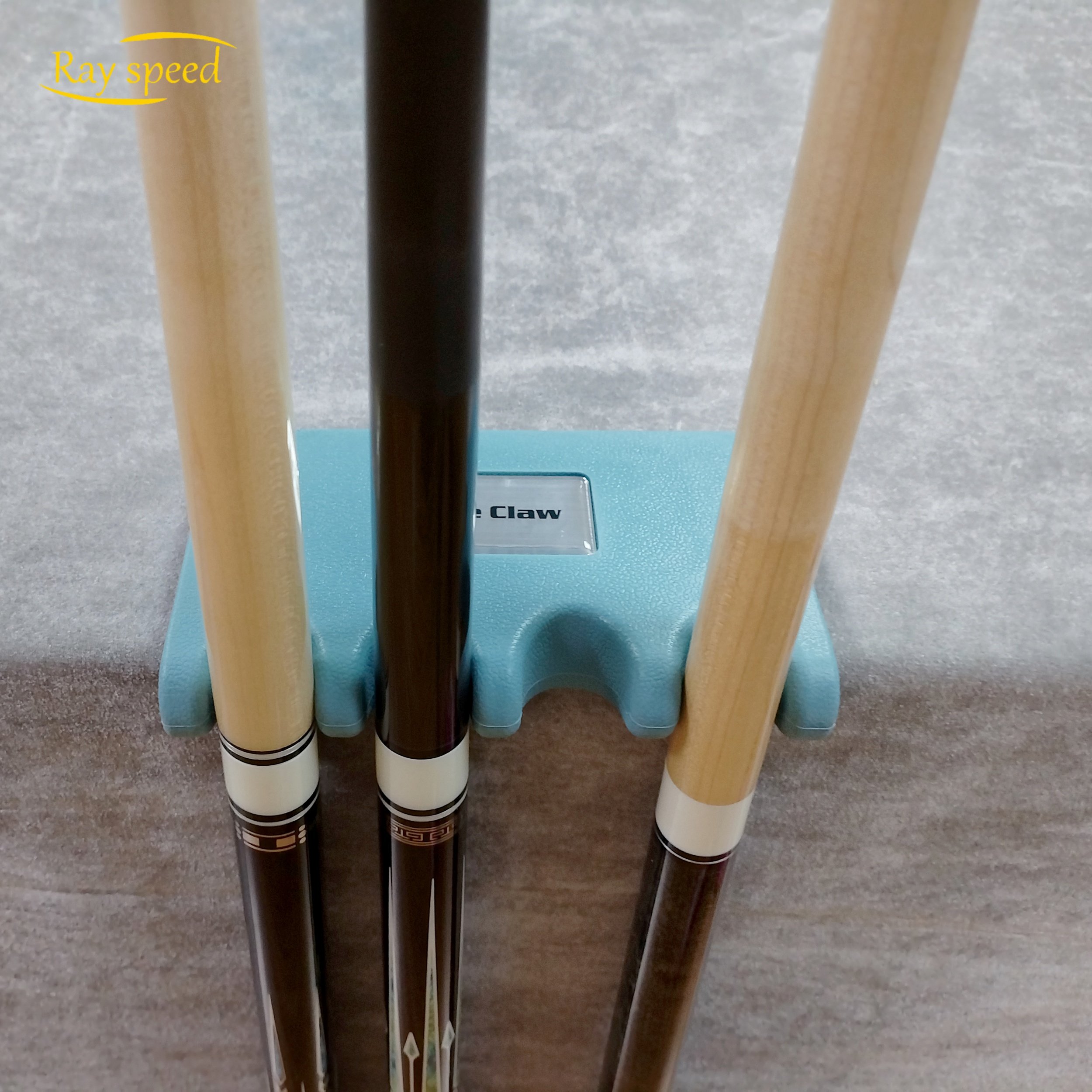 Rayspeed 4 Holes Pool Cue Holder,Portable Pool Stick Holders for Table Pool Cue Rack Claw, Non-Slip Pool Cues Stick Holder Blue