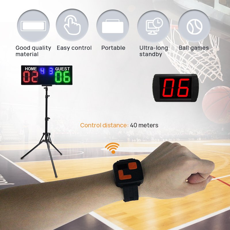 LED Digital Multi-sports Use Electronic Digital Scoreboard for Tennis Basketball Cricket Football Score Scoring Board with Wrist
