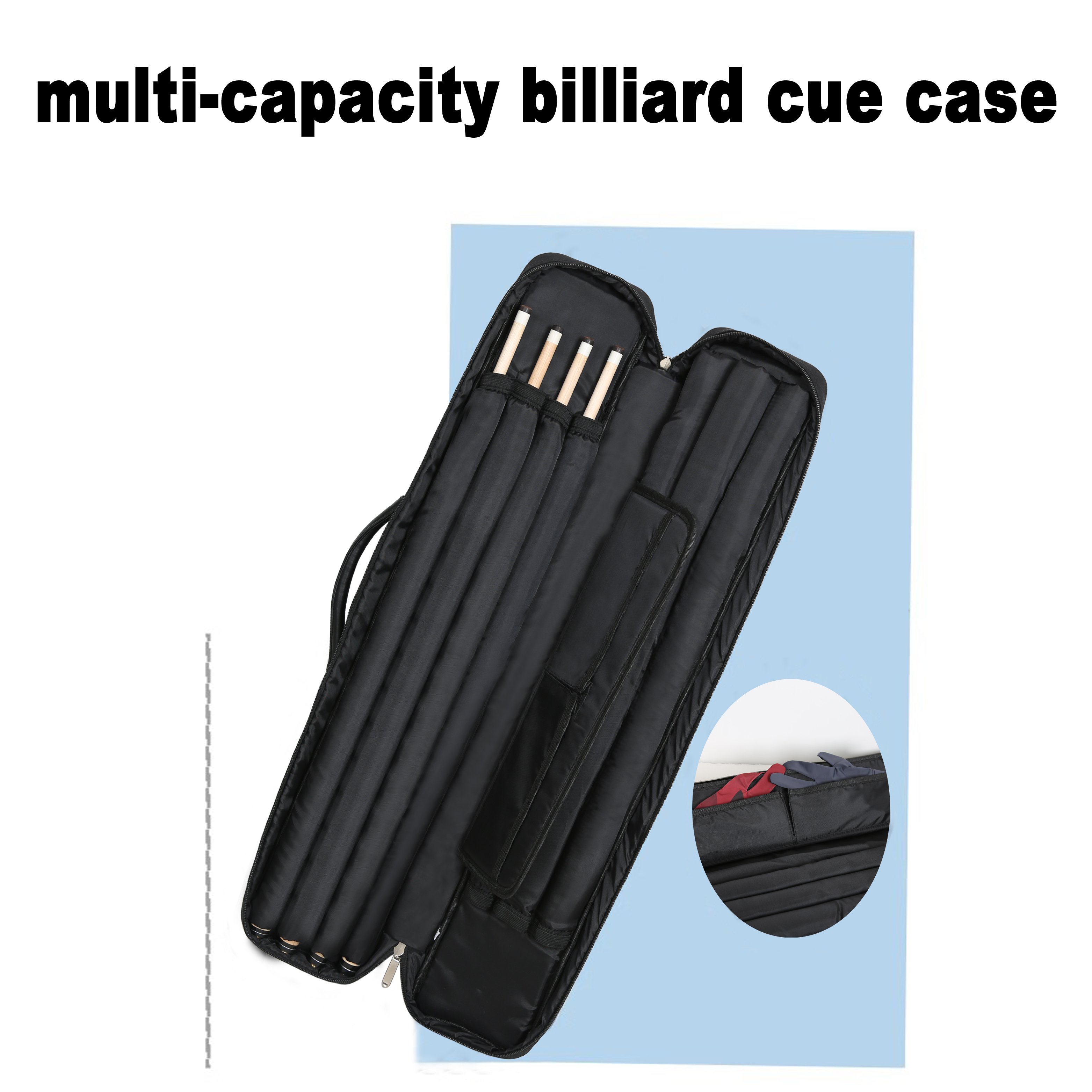 Wholesale Custom 1/2 Oxford Durable Cue Soft Stick Storage Bag Snooker & Billiard Pool Cases
