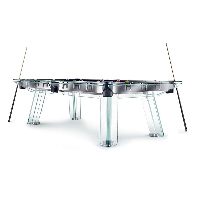 Deluxe custom crystal glass pool table ball room KTV room club house tempered glass table standard american 9 feet 8 feet 7 feet