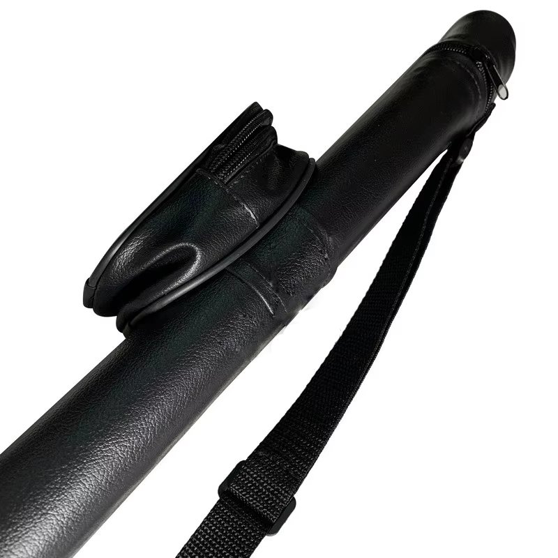 GH-09 Hongjie Factory Made 1/2 Style Modern Leather Pool Cue Bag Snooker Cue Case in Box Packaging Billiards Cue Bag