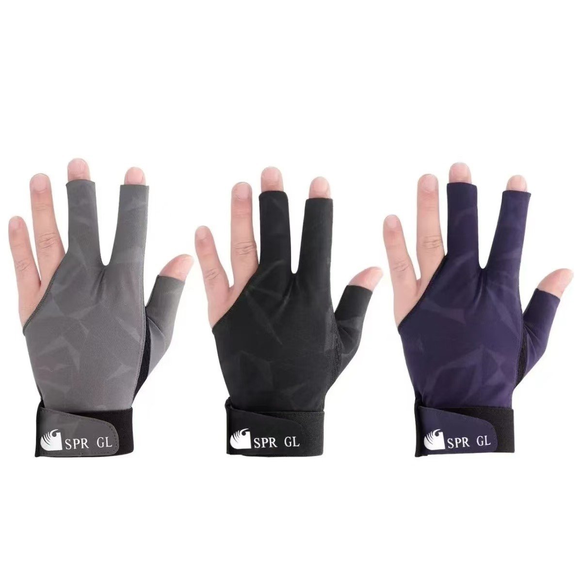 Custom Logo 3-Finger Non-Slip Breathable Snooker Gloves Pool Table Player Accessories with Comfort and Grip
