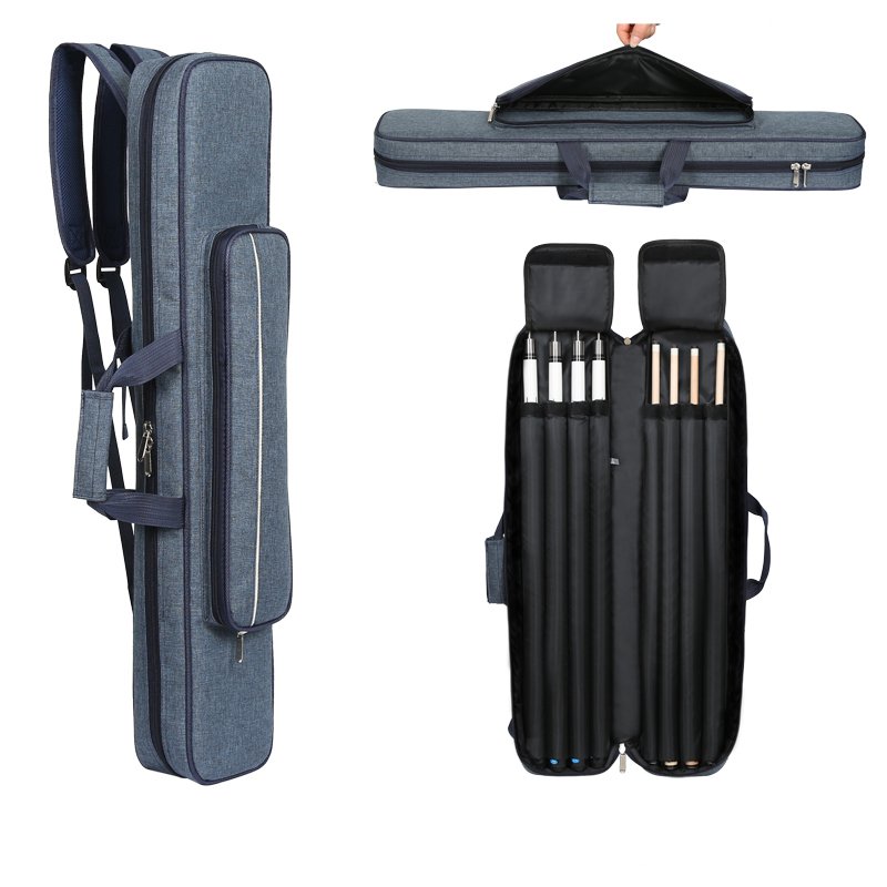 Wholesale Waterproof 1/2 Cue Stick Snooker & Billiard Cases 3B 4S Pool Cue Carrying Bag with Stick Holder