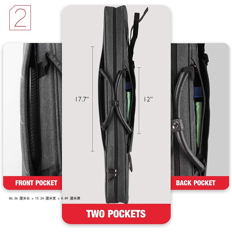 Professional Waterproof Portable Billiards Accessories Cue Bag Pool Cue Stick Carrying Case with Shoulder Straps